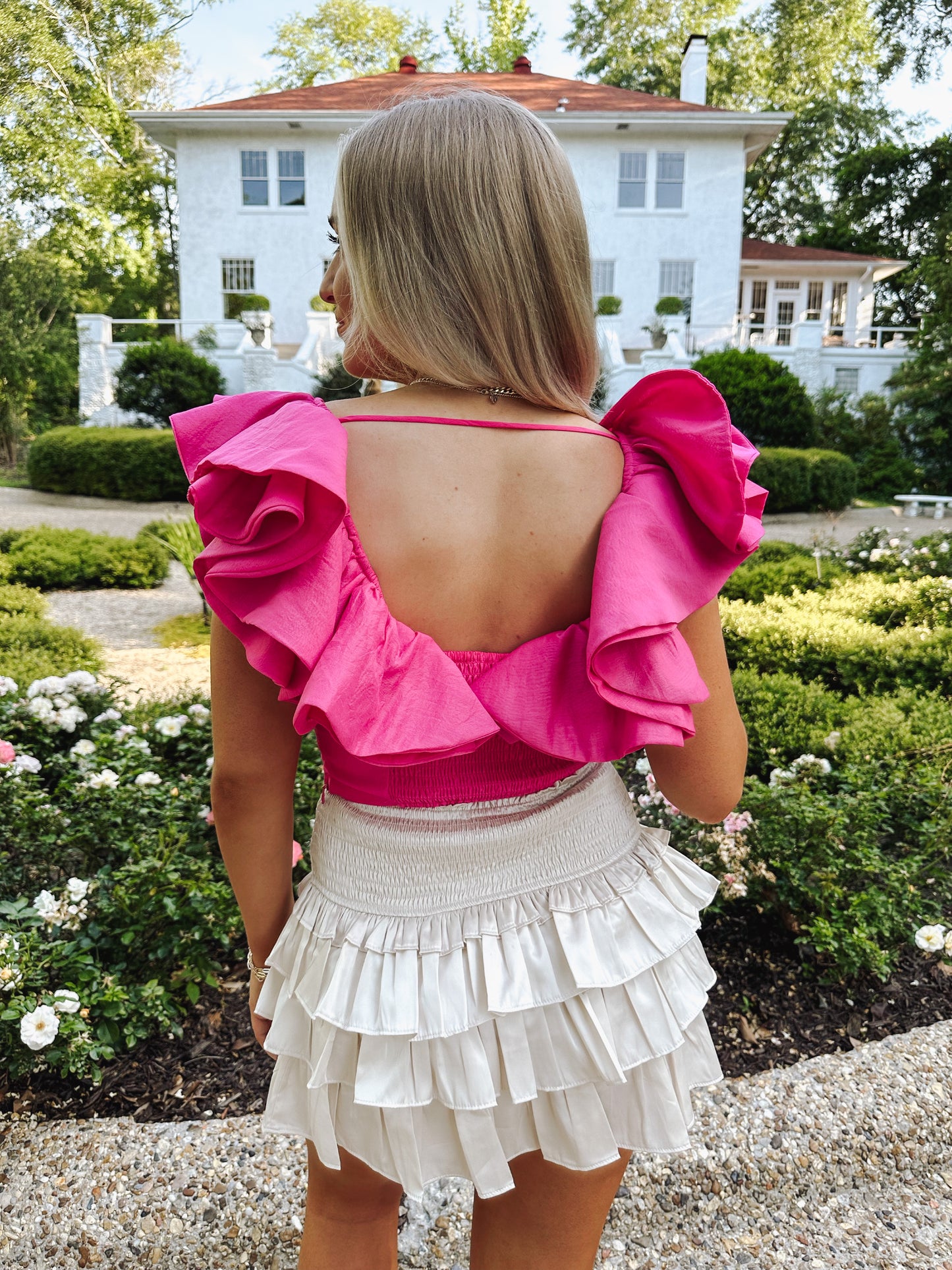 "Nikki" Ruffled Top (pink)