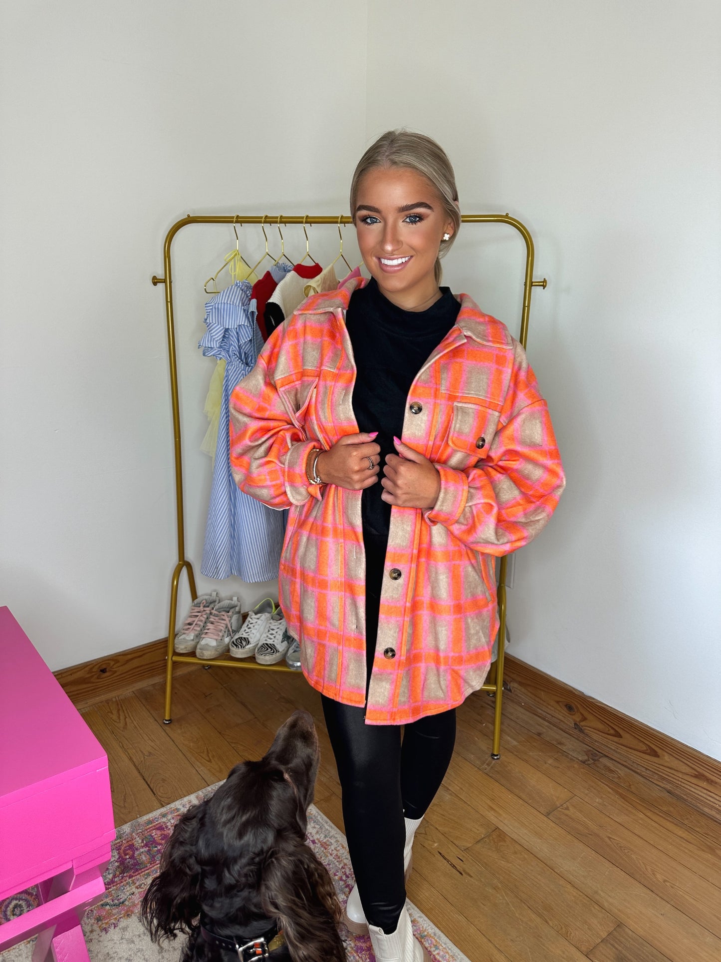 Pink & Orange Oversized Shacket