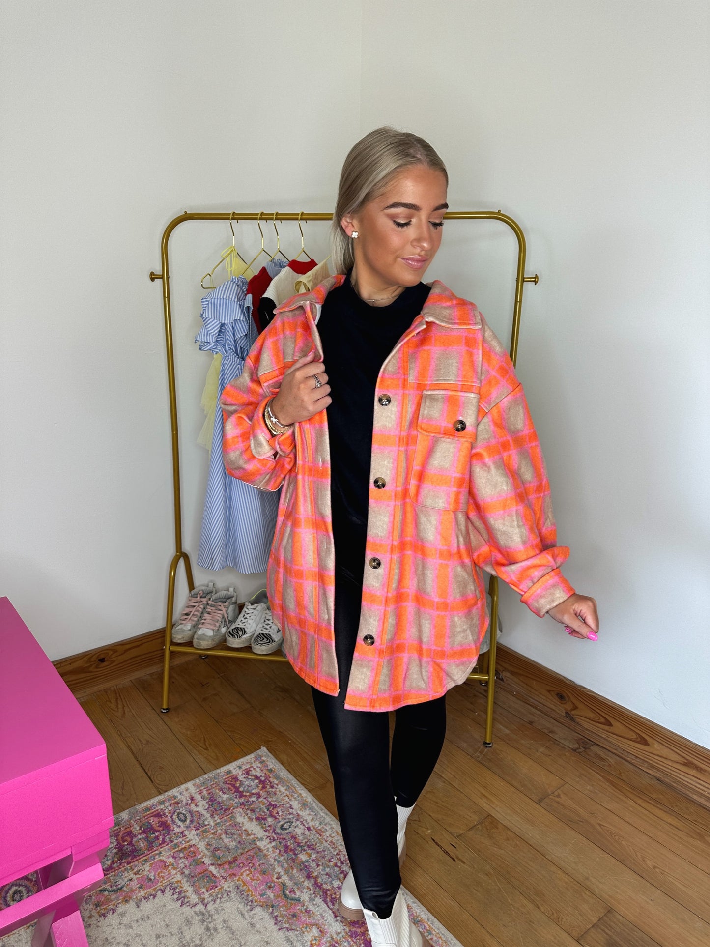 Pink & Orange Oversized Shacket