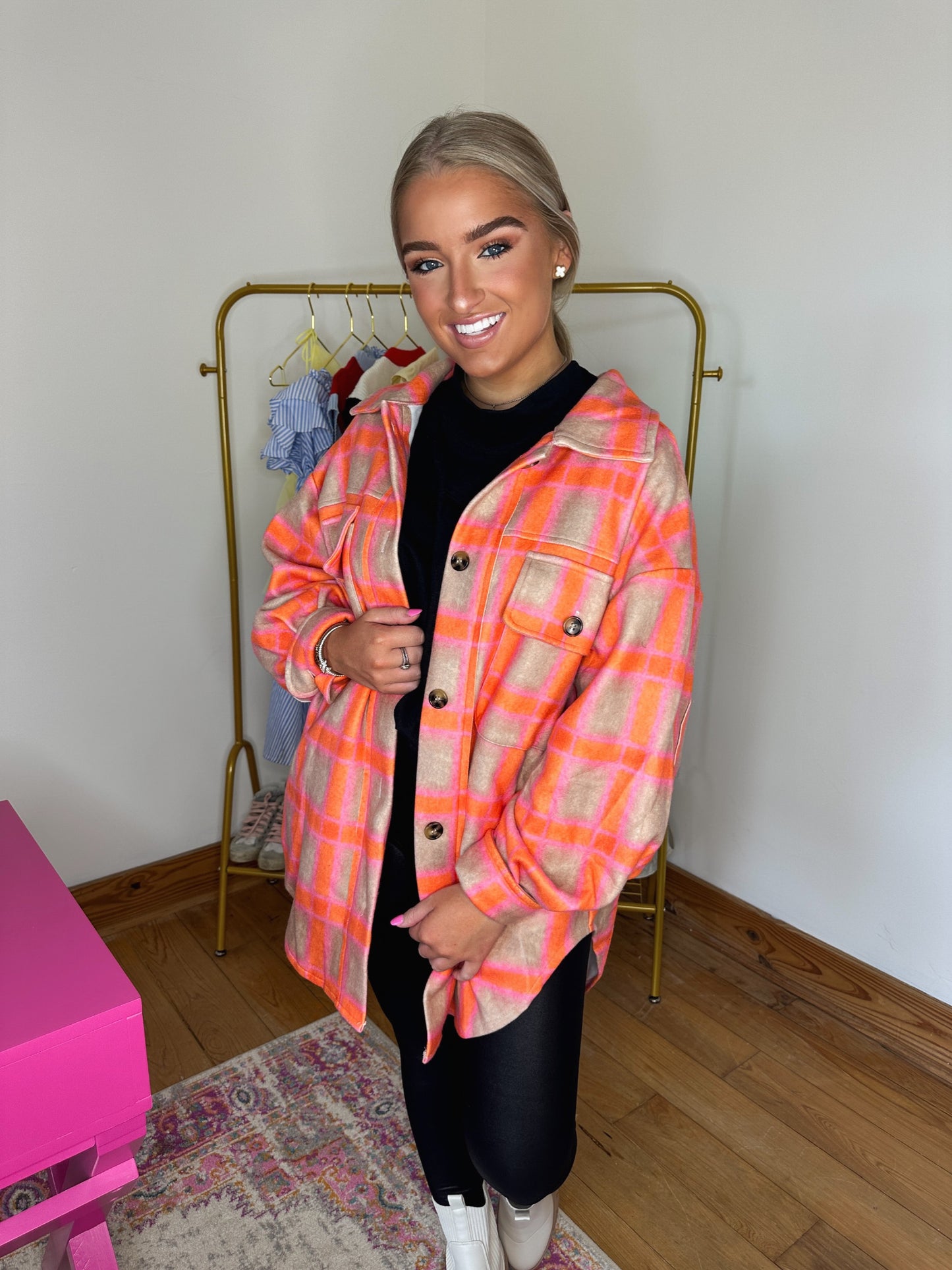 Pink & Orange Oversized Shacket