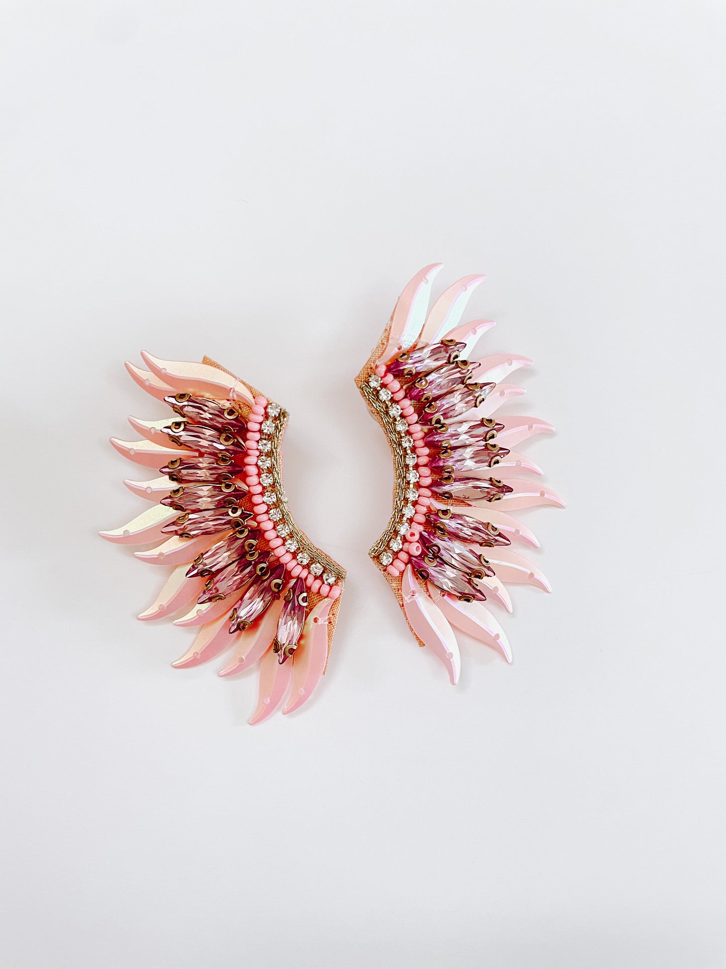 Pink Wing Earrings