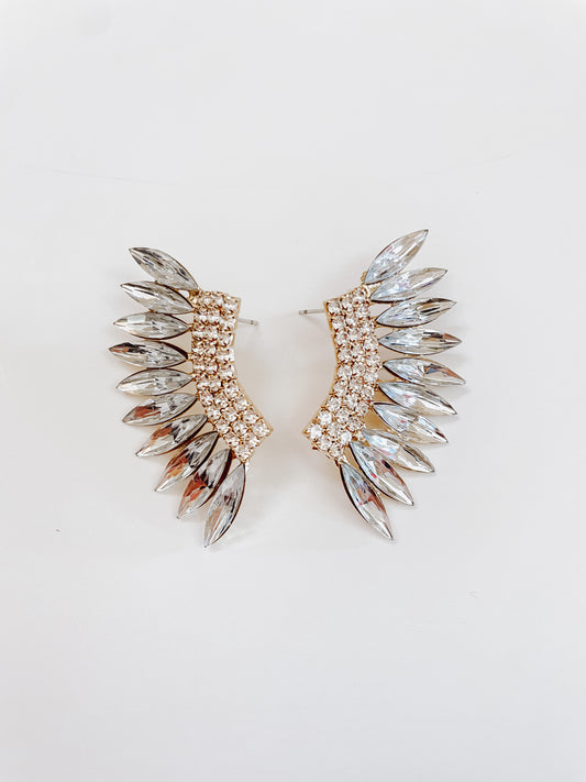Crystal Wing Earrings