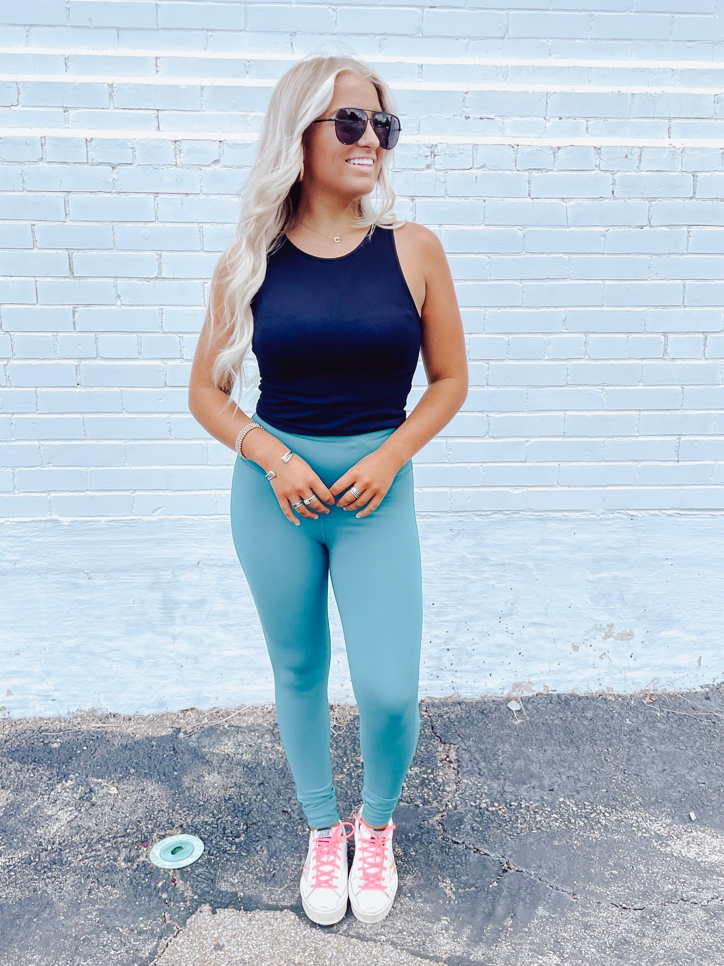 Teal High Waisted Leggings