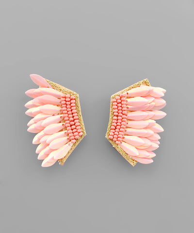 Small Pink Wing Earrings