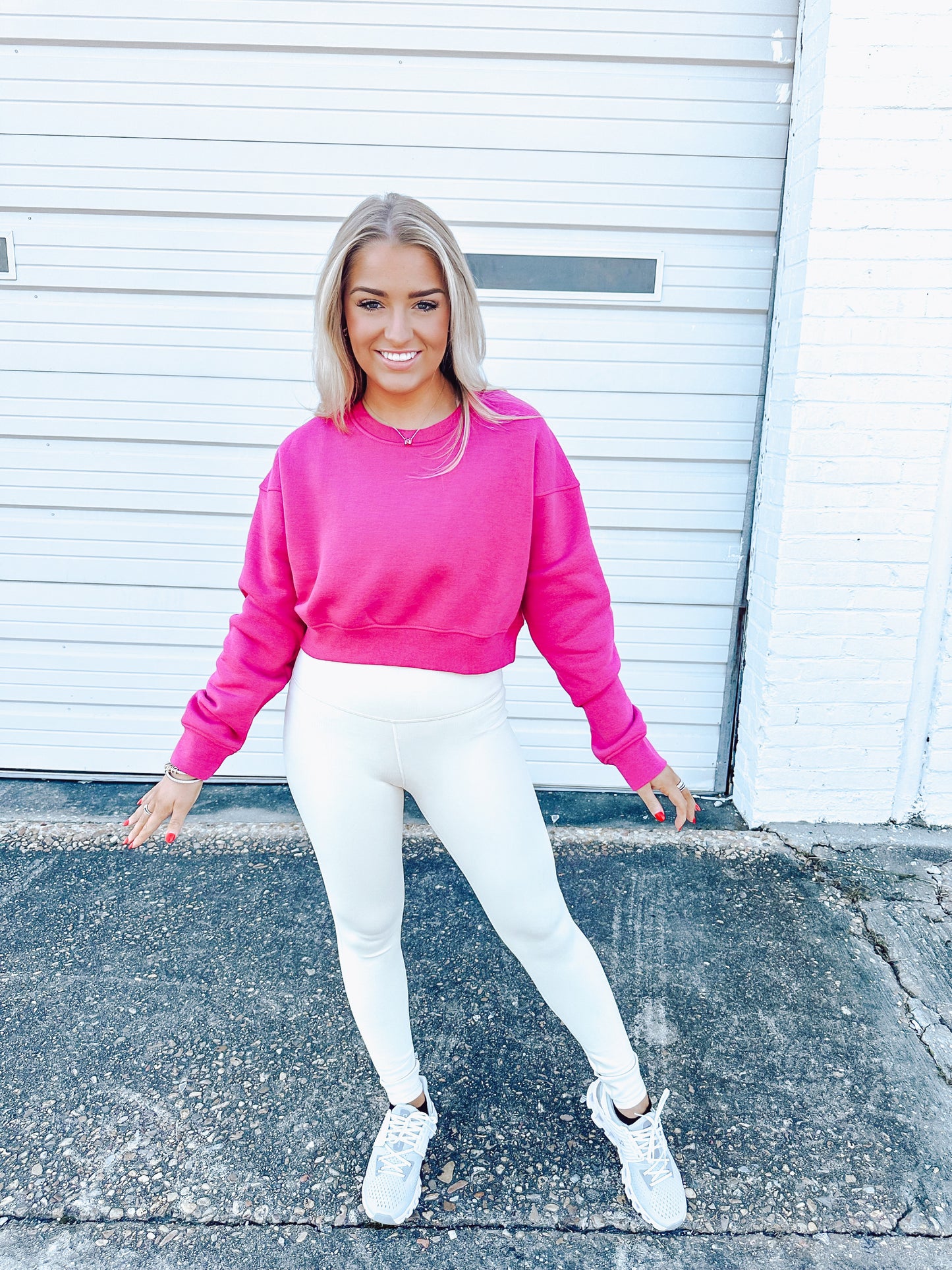 Cropped Fleece Sweatshirt