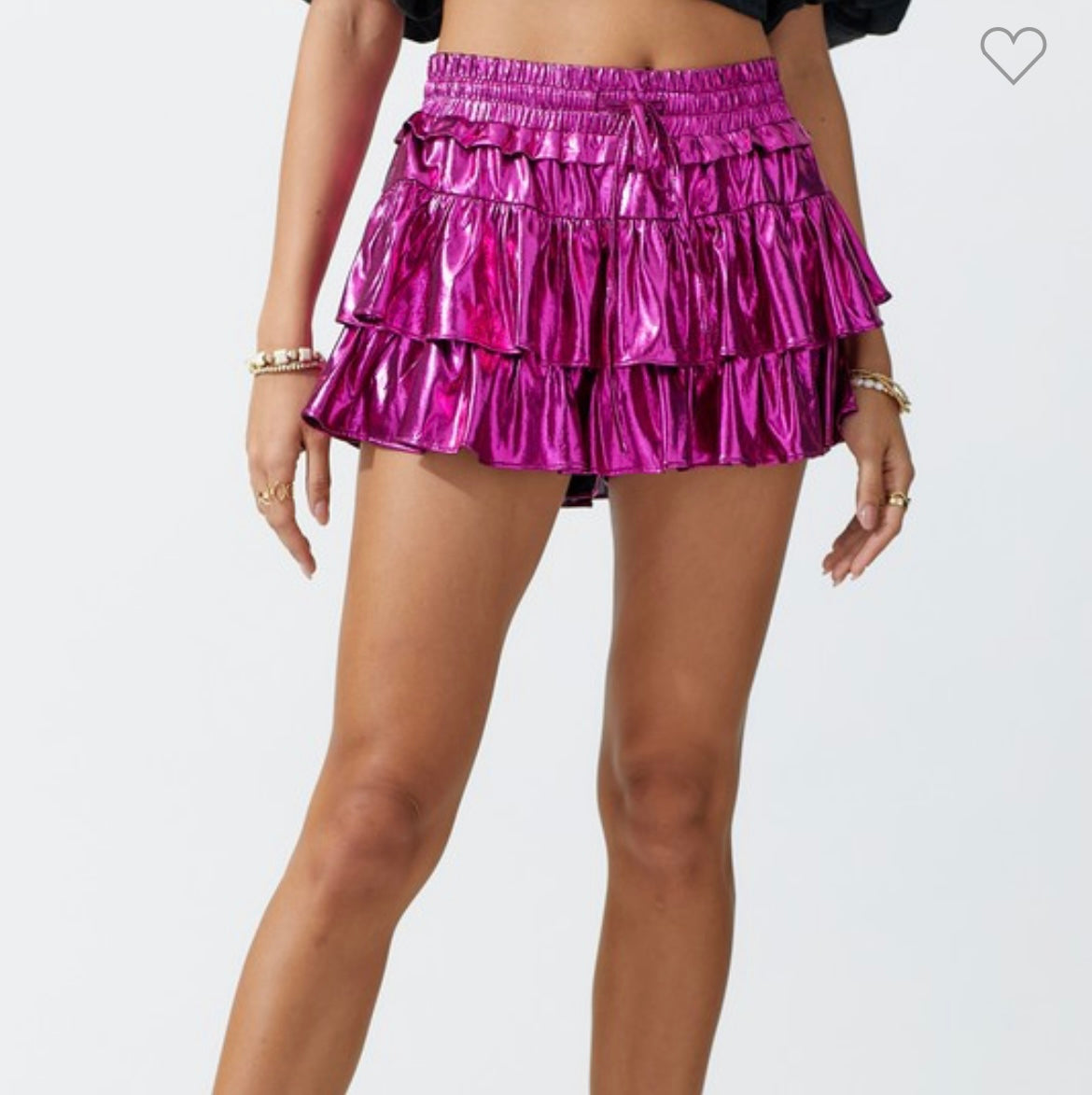 Sparkle Magenta Ruffled Skirt